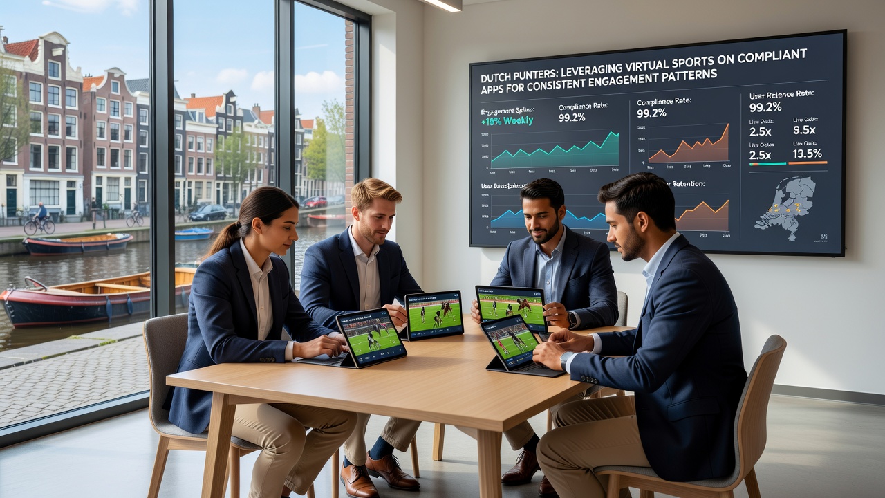 Grafiek die engagementpatronen van Nederlandse spelers met virtuele sporten op compliant apps illustreert inclusief sessieduur en frequentie